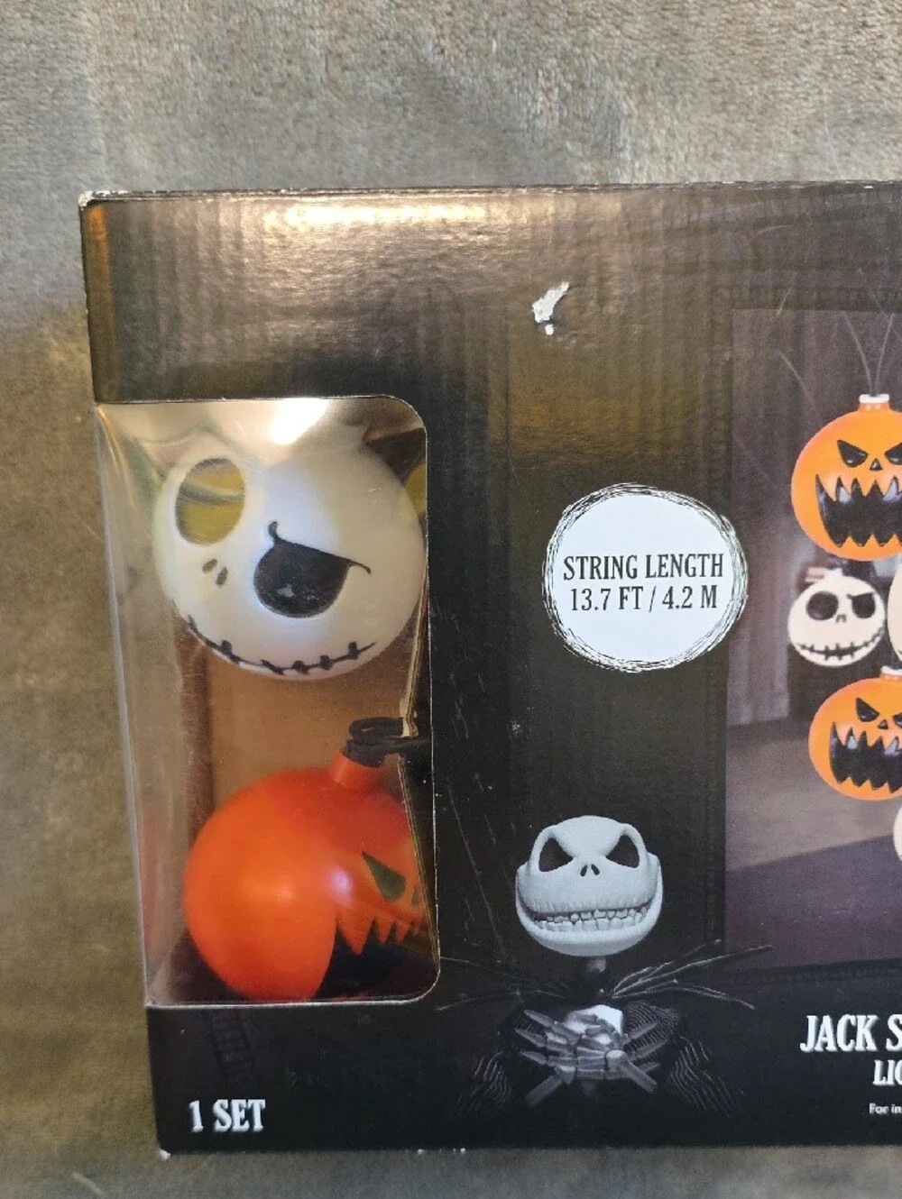 Ellington Jack Skellington Skull and Pumpkin Light String - White & Orange